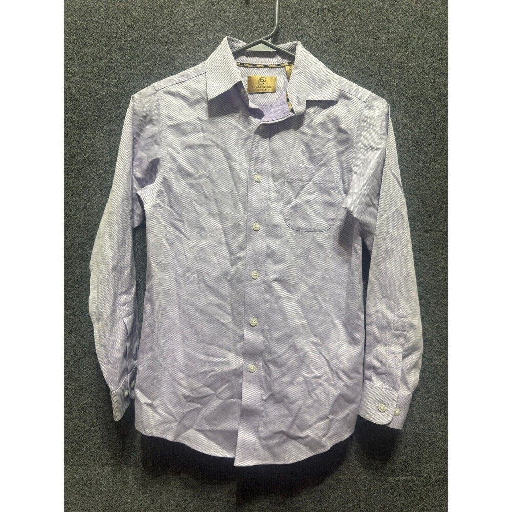 Class Club Gold Label Dress Shirt Boys Size 10/12 Pink Blue Long Sleeve